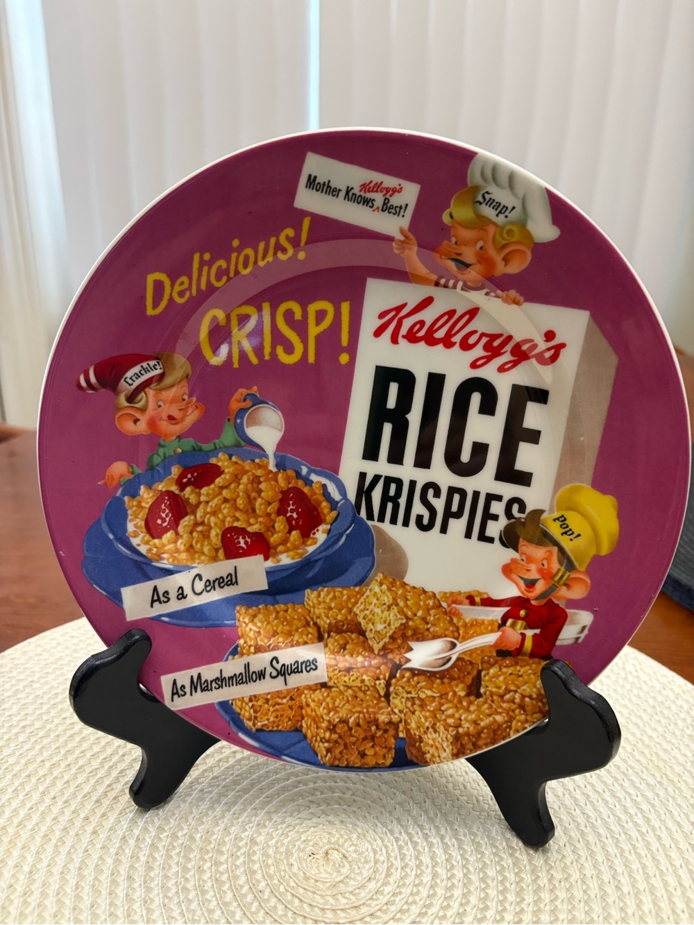 Vintage Kellogg’s Rice Krispies Decorative Plate - Pink